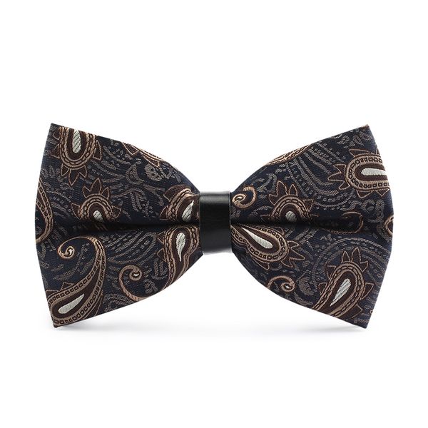 

2020 новая мода мужская бабочках для венчания двойной ткани navy blue paisley боути клуб банкетный бабочка галстук с подарочной коробке, Black;gray