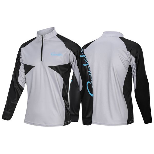 

2020 new male long sleeves fishing clothing jersey anti-uv breathable sportswear fishing clothes summer shirt, Gray;blue