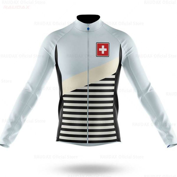 

men switzerland pro team long sleeve cycling jersey spring summer clothes bike outdoor mountain road bicycle clothing breathable, Black;red