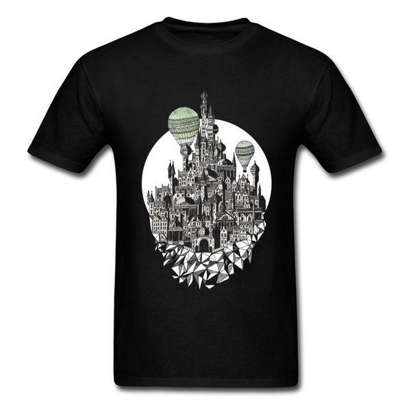 

новизна мужские футболки ретро печать человек tshirt средневековая архитектура дизайнер tops хлопок tee black tshirt отец день streetwear