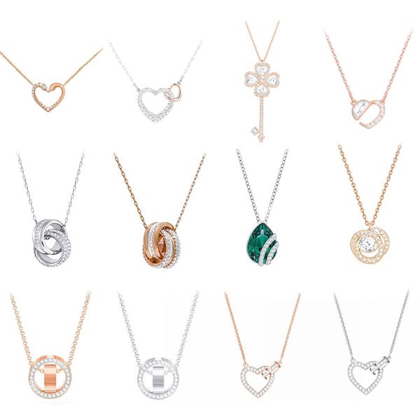 

the high-quality swa original crystal heart-mounted inlaid halo key series is suitable for women to party, Silver