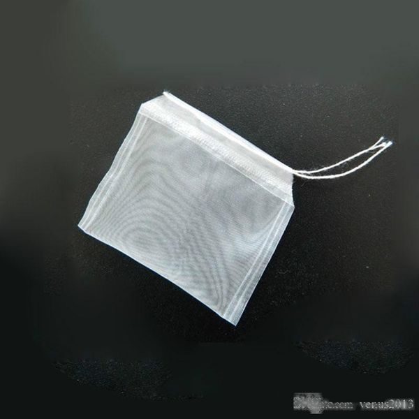 

6*7cm reusable with string hanging tea empty bags fine nylon mesh strain filter bag herb loose diy cup tea strainer ship