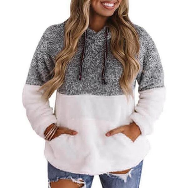 

women's hoodies & sweatshirts women ladies hooded drawstring long sleeve sweat pullover harajuku patchwork sweatshirt #97, Black