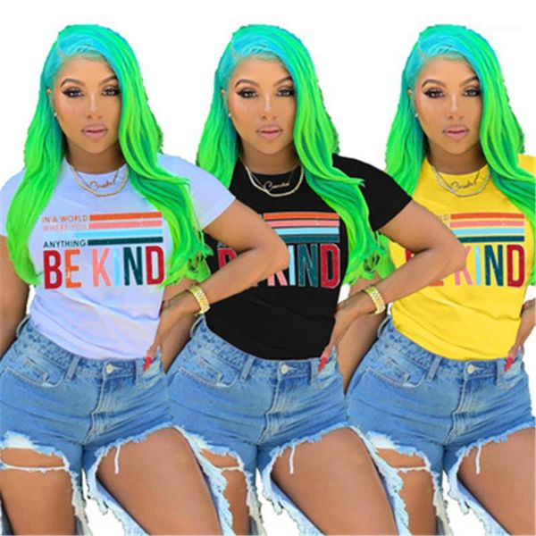 

new short sleeve loose tshirt be king ladies letter t-shirts fashion trend casual round neck tee tshirt summer designer female, White