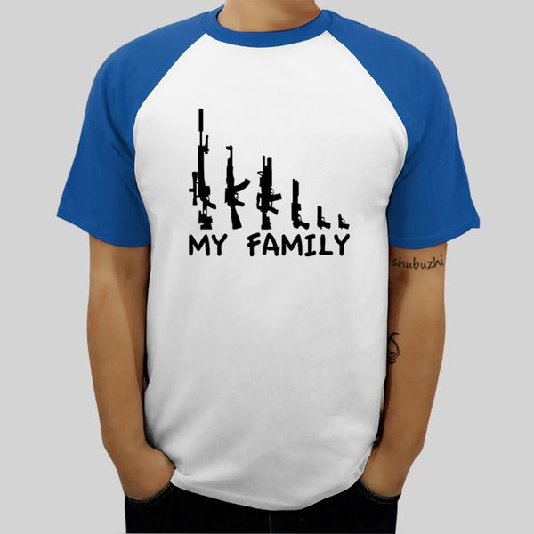 

my family gun printed new brand tee-shirt male fashion ringer cotton tshirt men