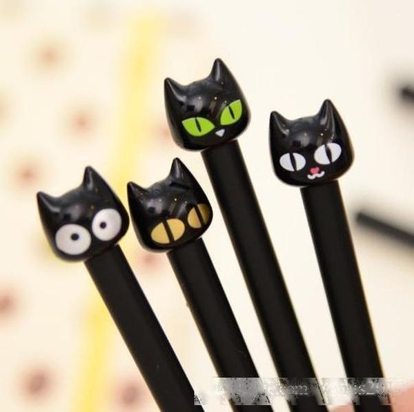 

wholesale cute kawaii black cat gel pen cartoon plastic gel pens for writing office school supplies korean stationery