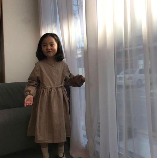 

jackets japan and south korea spring autumn girls' cardigan coat linen dress tie neck baby girl jacket, Blue;gray