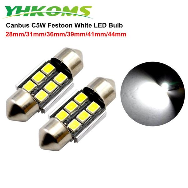 

yhkoms 4pcs canbus error led bulbs for interior car lights license plate dome trunk courtesy c5w festoon lamp 28mm 44mm 39m