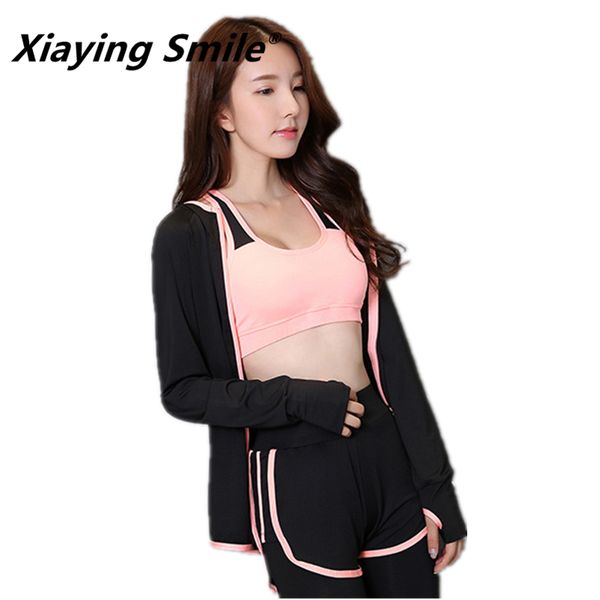 

xiaying улыбка женщины дышащего 12 цвет спорт бег summer quick dry gym фитнес йог установить тренировки спортивного костюма, Black;white