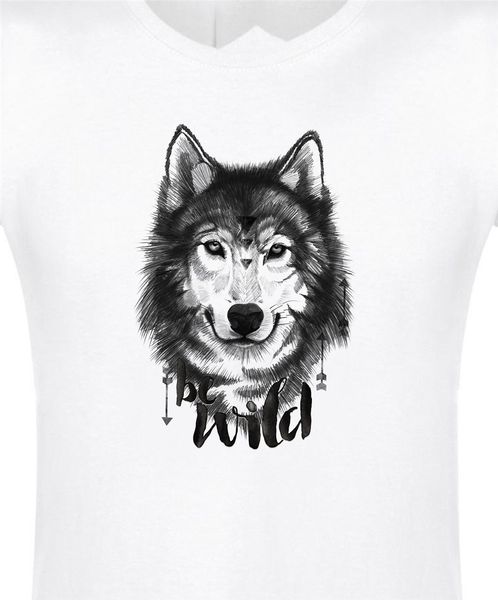 

be wild womens lady - fit t - shirt 100%cotton wolf sketch cute tee shirt cotton customize tee shirt