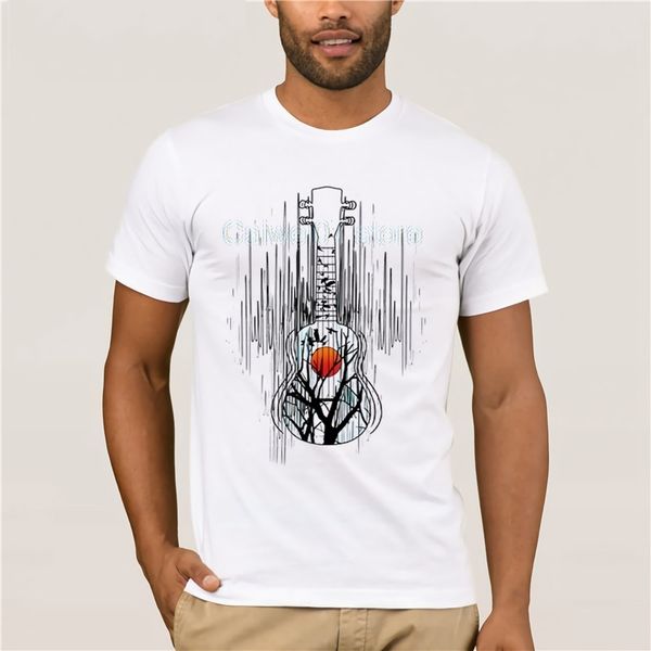 

fashion summer t-shirt round collar men's ukulele guitar scenic sunset music waves casual & tees 100% cotton mens t shirt