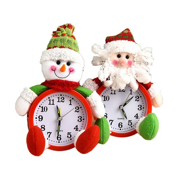 

desk & table clocks christmas fashion santa claus snowman doll shaped clock home needle battery decorations xmas party decor