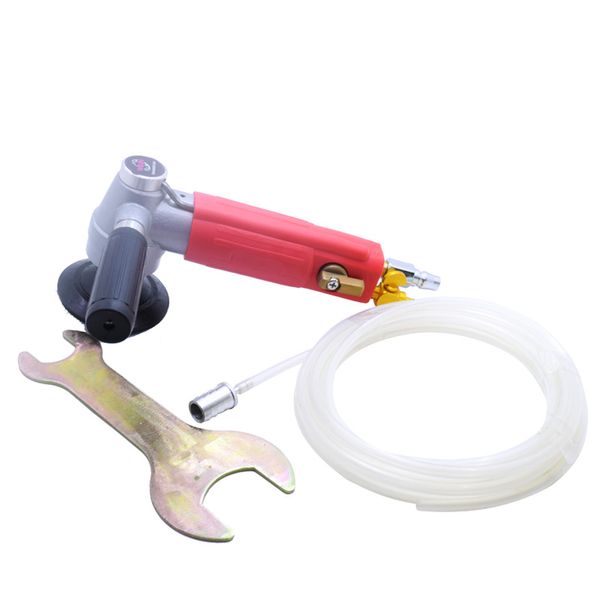 

3" 4" inch pneumatic wet concrete polisher air marble granite stone wet grinder variable speed w/ 6pcs diamond polishing pads