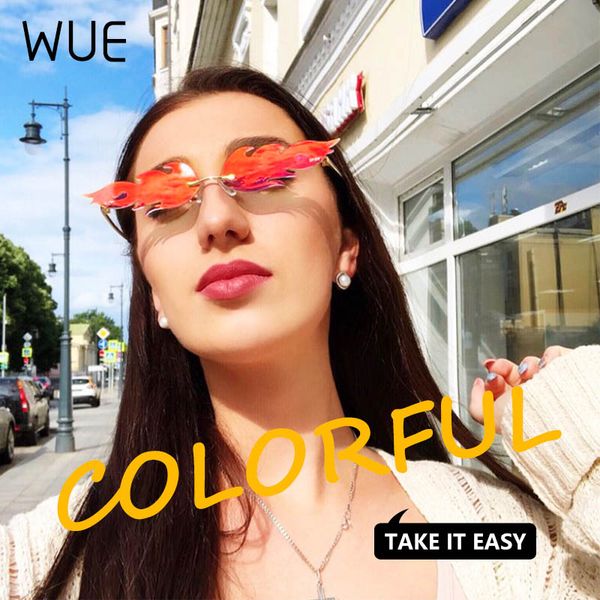 

ladies flame sunglasses brand design, fashionable luxury wave glasses, street style narrow frame sunglasses, White;black