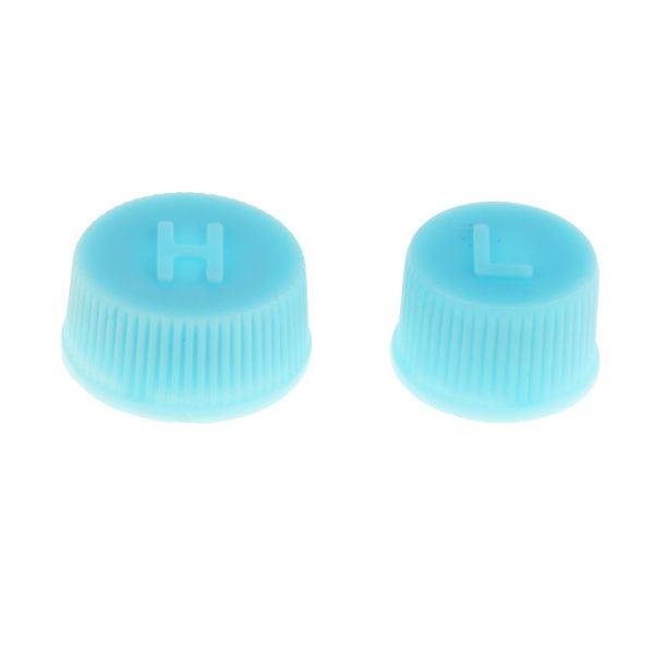 

1 pair air conditioning r134a charging service high low side port caps blue
