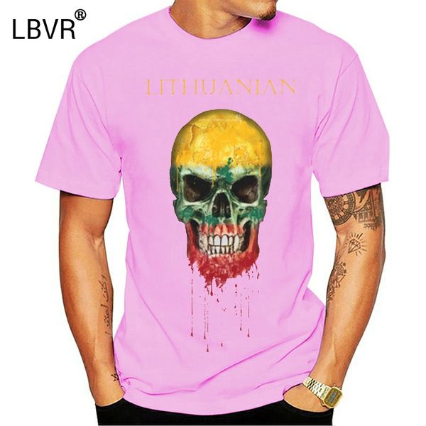 

lithuania skull flag new fashion man t-shirt cotton o neck mens short sleeve mens tshirt male tees wholesale(1
