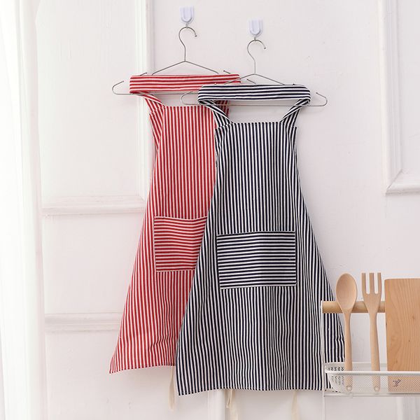 

aprons nordic kitchen apron oil-proof anti-stain stripe woman men accessory