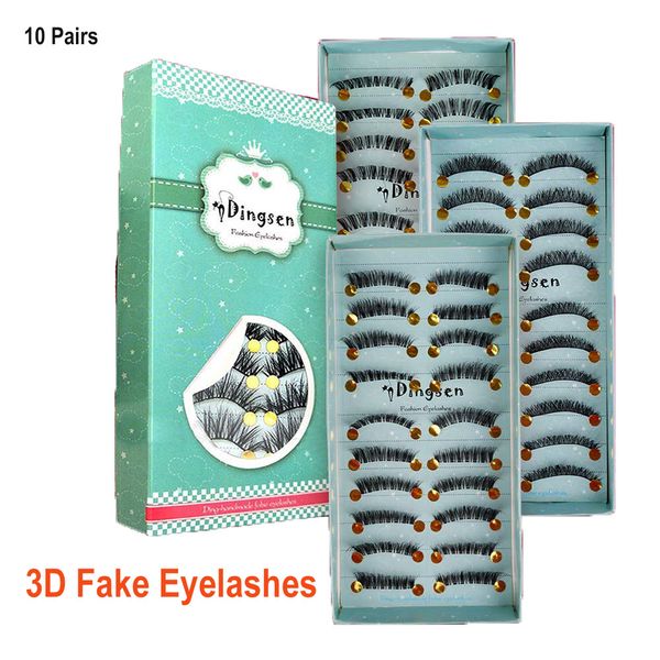 

3d false eyelashes 10 pairs natural look handmade short soft reusable eyelashes natural wispy fluffy lashes dhl free