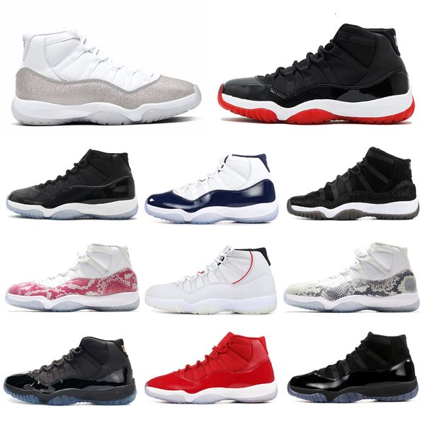 

snakeskin men basketball shoes jumpman 11 bred 2020 11s concord gamma blue metallic silver mens trainers athletic sports sneakers 5.5-13
