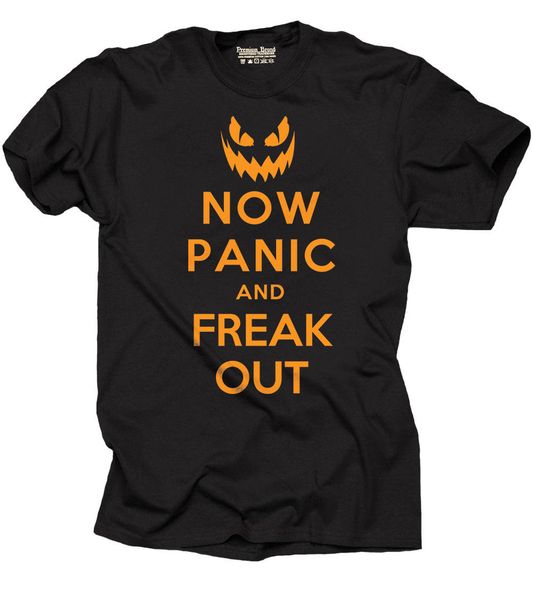 

halloween t-shirt now panic and freak out funny halloween tee shirt t-shirt
