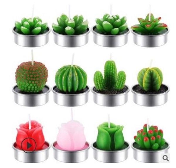 

2020 creative rose candle simulation plant fleshy candle valentine's day tea wax christmas candles 006