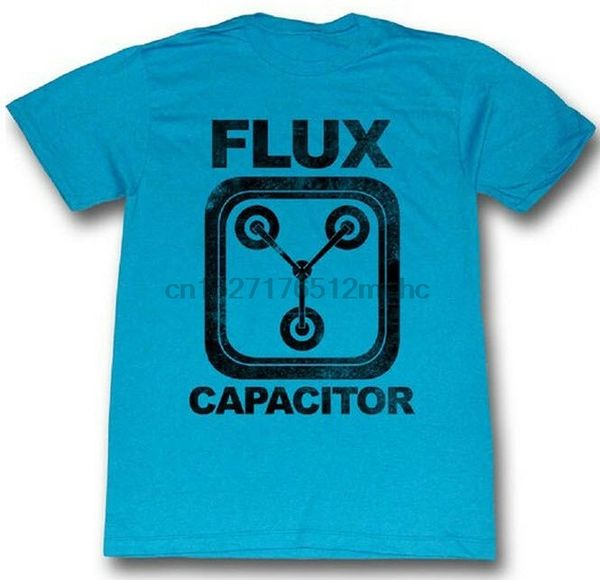 

turquoise blue doc brown back to the future flux capacitor t-shirt tee