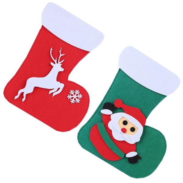 

2 pcs christmas stockings xmas gift bag hanging candy bag christmas tree pendant