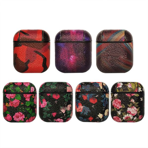 

airpods case with letter print earphone shell suitable for airpods1 / 2 wireless bluetooth headset plastic case 6 styles