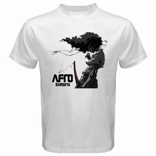 

new afro samurai anime cartoon tv show men's white t-shirt size s to 3xl printed t shirts short sleeve hipster tee