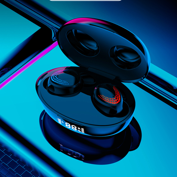 

5.0 bluetooth headphones touch wireless 9d hifi stereo headset sport waterproof led dispaly earphone