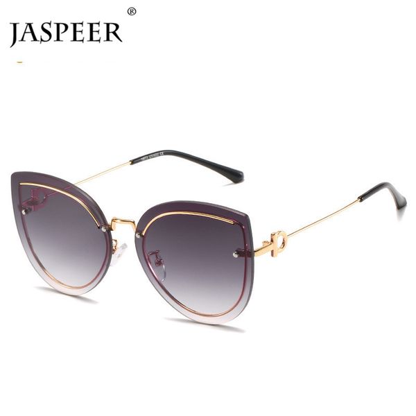 

jaspeer new rimless sunglasses women designer uv400 sun glass gradient retro gradient lens shade lady eyewear, White;black