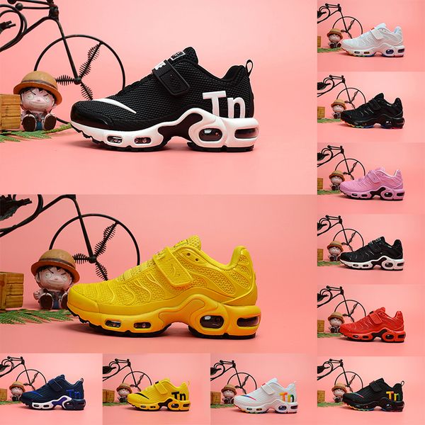 

tn shoes new kids girls designer shoes baby boy fashion childrens tns sneakers breathable mesh tn plus chaussures requin sports trainers, Black