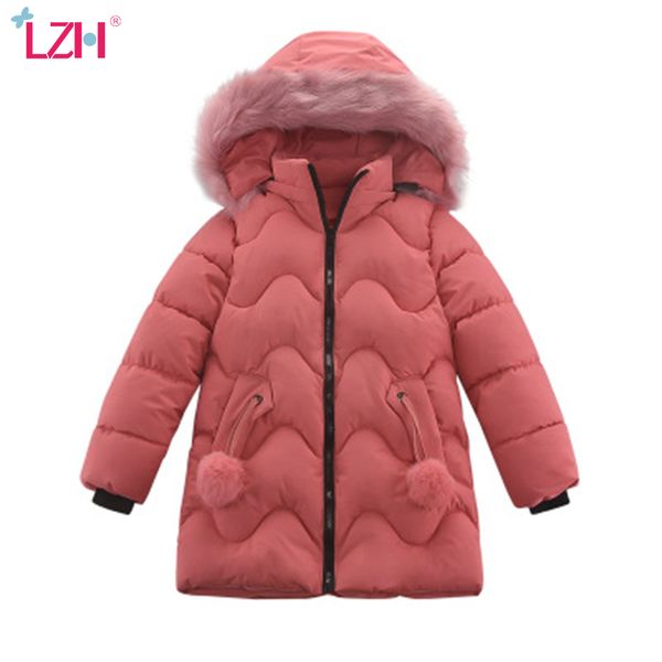 

lzh 2020 autumn kids coat teenager jacket for girls thicken cotton-padded clothes winter children warm outerwear coat 5-12 years, Blue;gray