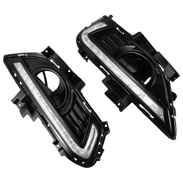 

2x drl led daytime running light fog lamp cover for mondeo fusion 2013-2020