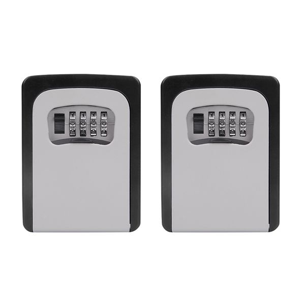 

4 digit combination key lock box wall mount safe storage case 2pcs