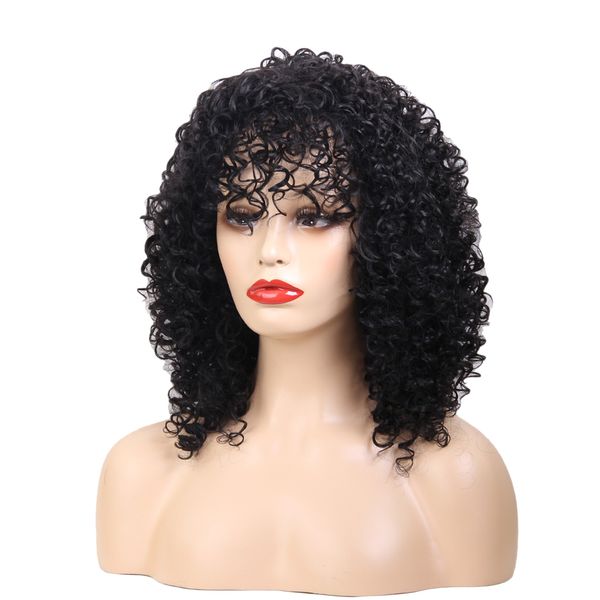 

heat resistant synthetic afro curly hair wigs for woman long kinky black 20