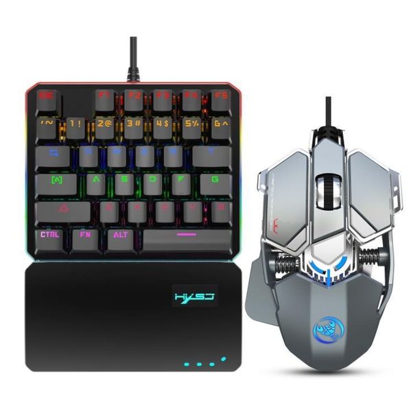 

new v200 j600 eat chicken keyboard mouse set rgb one-handed keyboard plus macro programming mechanical game mouse mark