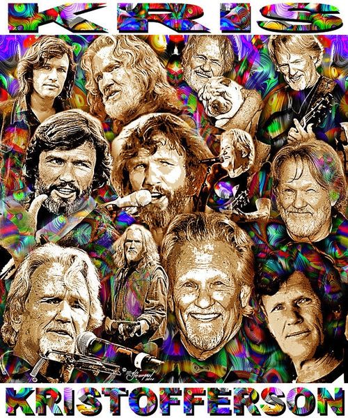 

kris kristofferson tribute t-shirt or print by ed seeman(1