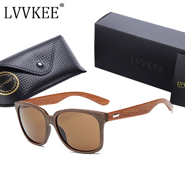 

sunglasses lvvkee high-quality handmade lady walnut wood male bamboo sun glasses 2140 54 mm brown lens women men wooden sunglass, White;black
