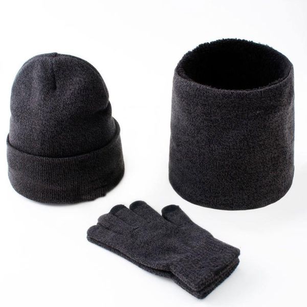 

men's winter hat and scarf set soft comfortable hat scarf set for men and women with fleece lining, Blue;gray