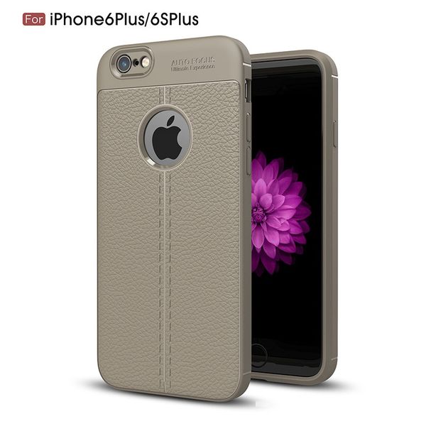 

anti scratch litchi pattern luxury leather case for iphone 6 plus slim soft tpu silicone back cover case