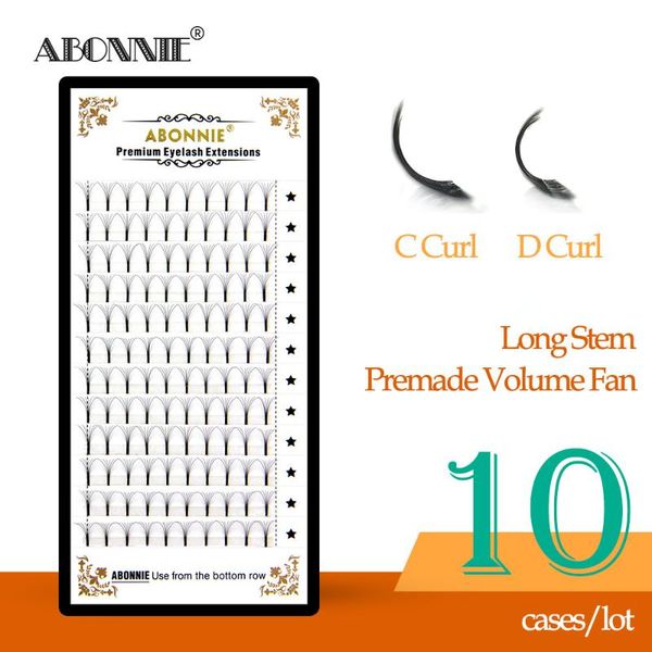 

false eyelashes 10 cases/lot 3d/4d/5d/6d long stem pre made volume fans premade russian eyelash extent