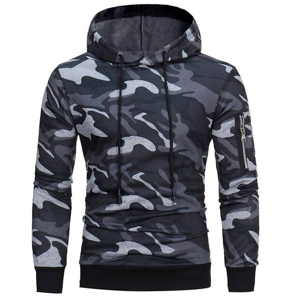 

camouflage hoodie mens' long sleeve hooded male camo hoody hip hop outwear pockets hoodies plus size 3xl kg-1075, Black