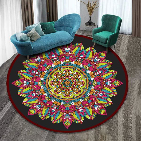 

carpets vintage mandala ethnic printed round carpet living room sofa coffee table non-slip area rugs and bedroom bohemian rug