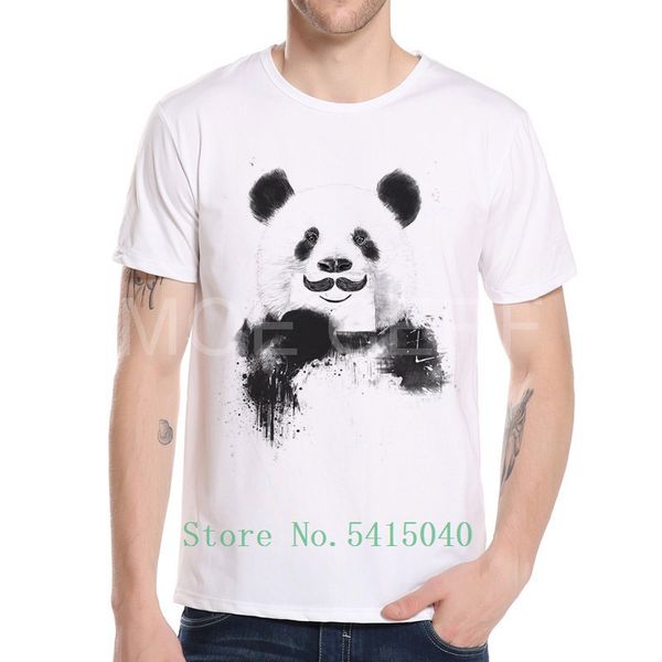 

men funny animals panda tshirt o-neck disguised smile panda t-shirts summer holes loose tees t shirt