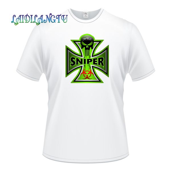 

new casual men t shirt sniper zombie cross summer fashion t-shirt men cotton o-neck short sleeve t shirts