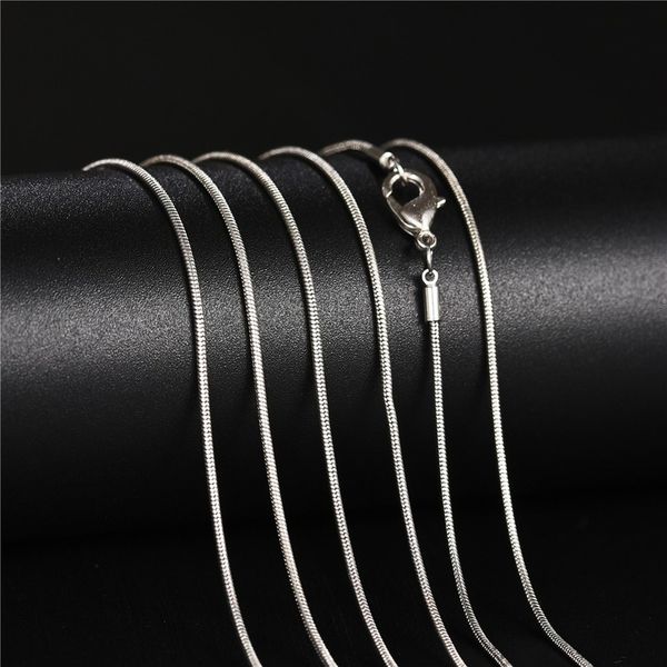 

40cm 80cm snake chain necklaces stainless steel lobster clasp necklaces for pendants women titanium steel necklace, Silver