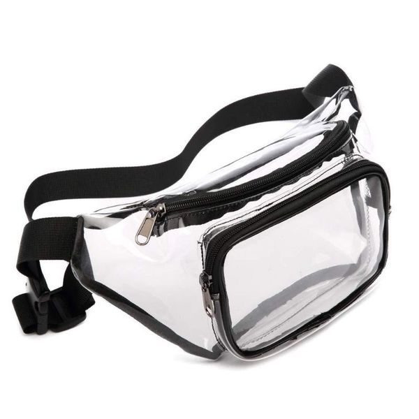 

women transparent sports pvc bags waist fanny pack belt bag phone pouc travel hip bum purse