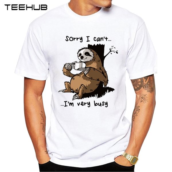

teehub смешные busy лень men t-shirt hipster очень занят дизайн с коротким рукавом топы geek стиль мужские футболки