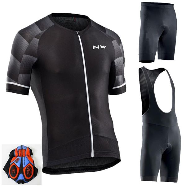 

2020 hombres ciclismo джерси verano манга corta conjunto babero pantalones cortos bicicleta ropa deportiva камиза traje nw, Black;blue